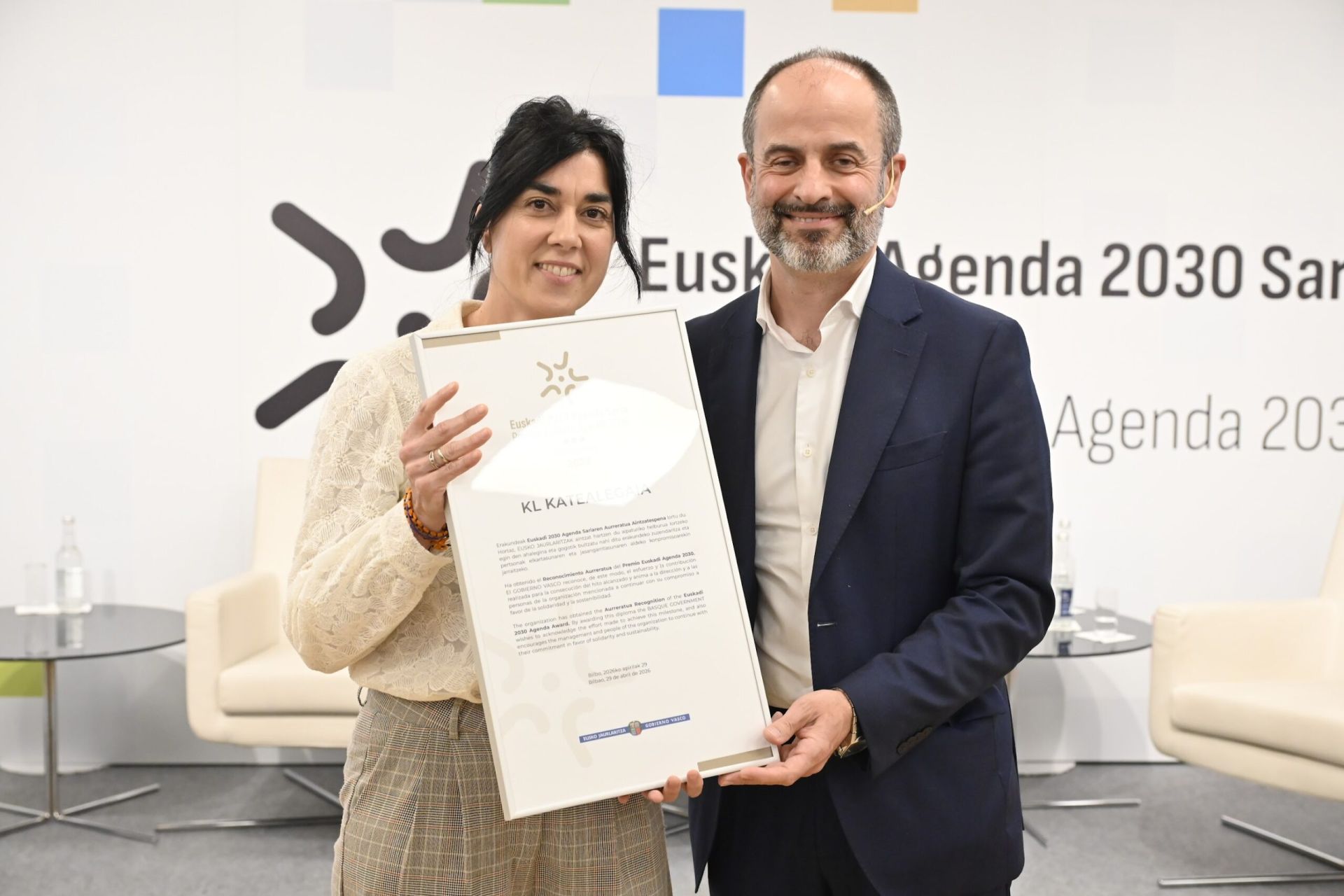 KL KATEALEGAIA CONSIGUE EL RECONOCIMIENTO  AURRERATUA  DEL PREMIO EUSKADI AGENDA 2030