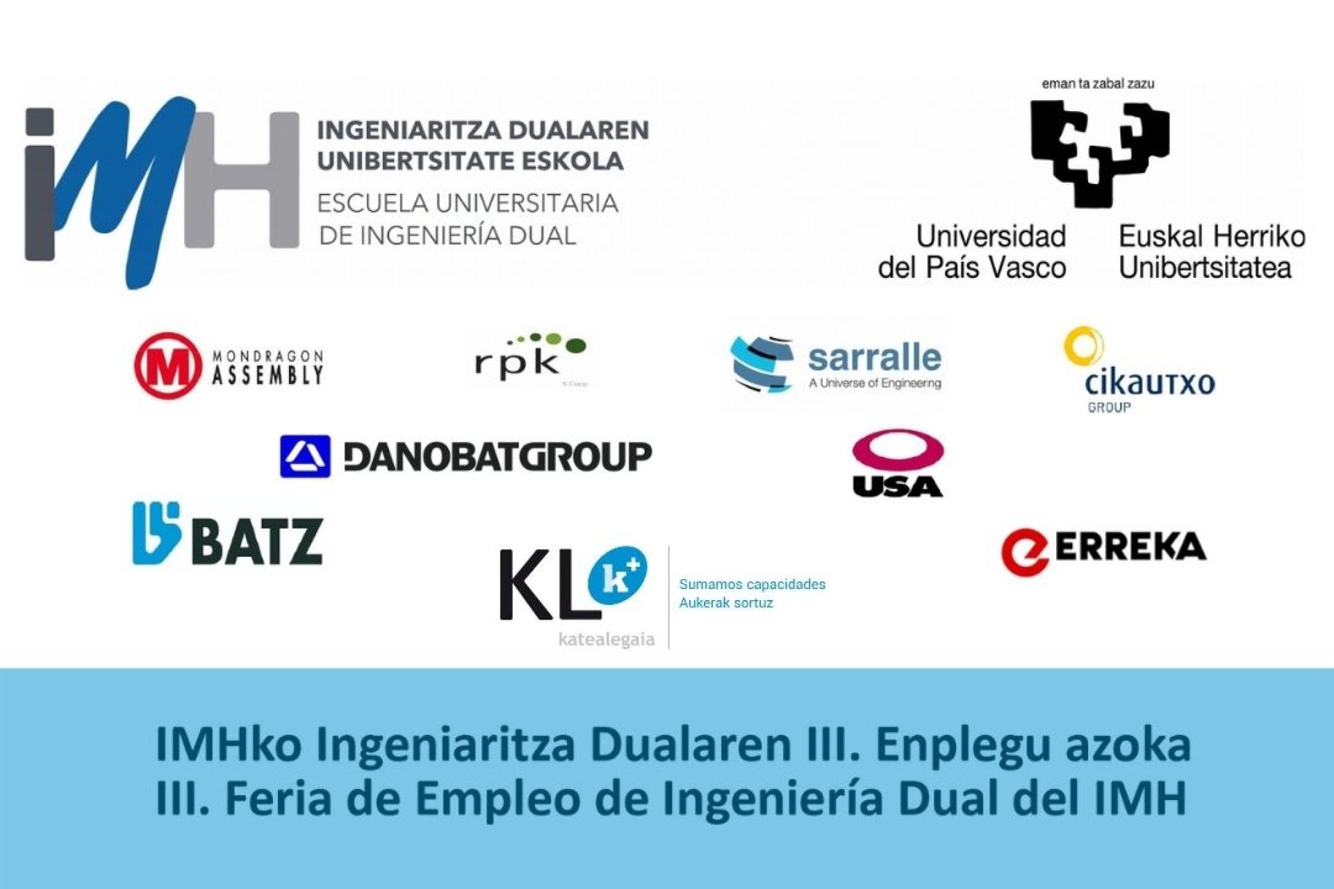 KL katealegaia IMHren Ingeniaritza Dualaren III. Enplegu Azokan parte hartu du